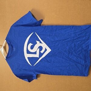 LS Size S Blue Closeout Cotton Tee